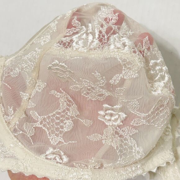 Prima Donna 38C Embroidered Unline Sheer Cup Underwire Support Bra 16-2570 Cream - Picture 3 of 10